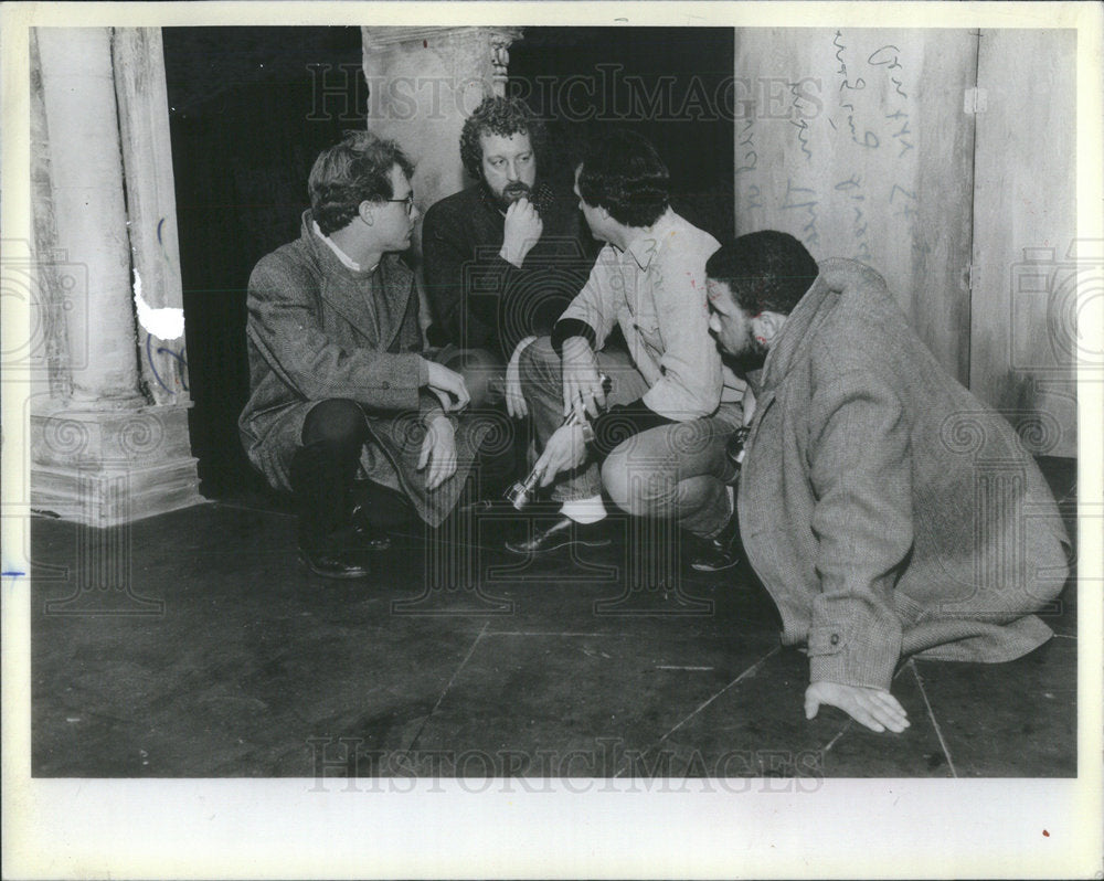 1985 Press Photo Bob Falls Don Mayo Mike Wise John Copeland &quot;Hamlet&quot; - Historic Images