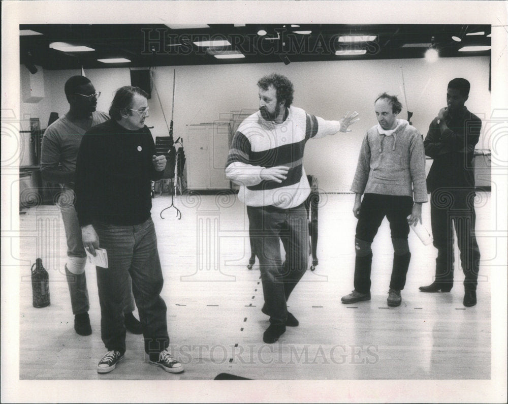 1987 Press Photo Robert Falls, Bruce Young, Don Franklin &quot;The Tempest&quot; - Historic Images