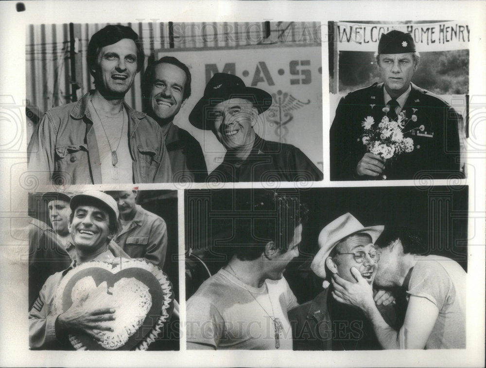 1983 Press Photo MASH TV Show Alan Alda Mike Farrell Harry Morgan - Historic Images