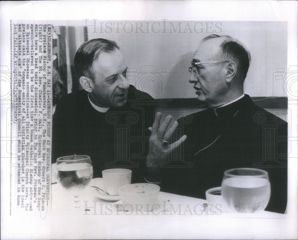 Catholic bishop rev. ernest j. primeau rev. Charles f. hall - Historic Images