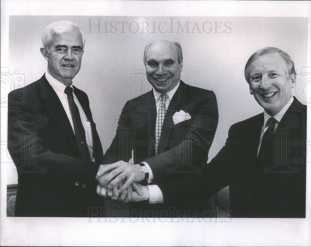 1989 Press Photo Chicago Sun-Times Leonard Shaykin Sam McKeel Charles Price - Historic Images