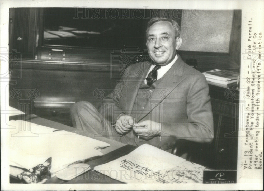 press photoFrank Purnelt, President of the Youngstown Sheet and Tube Co. - Historic Images