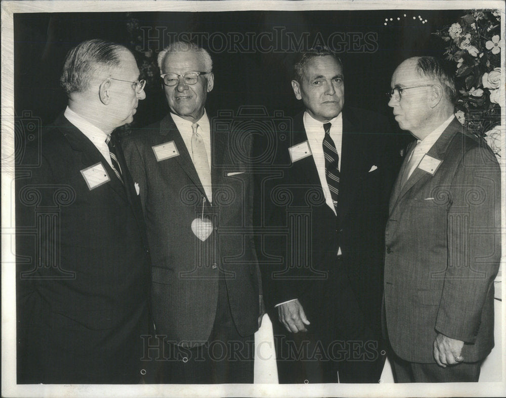 1963 Press Photo Herbert Prochnow, President of First National Bank And Others - Historic Images
