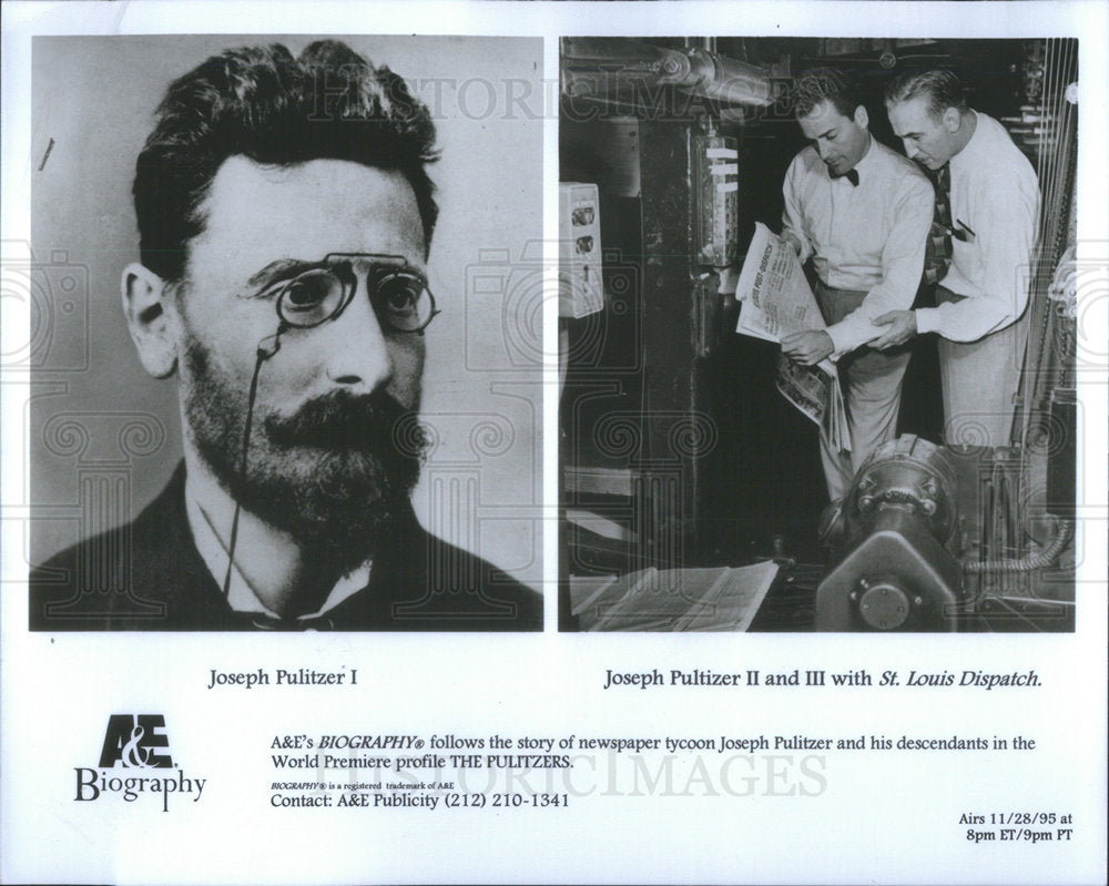 1995 Press Photo Pulitzer family biography on A & E TV - RSC76333 - Historic Images