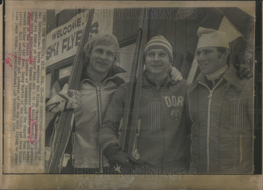 1976 Press Photo International North American Ski Flying Championships - Historic Images