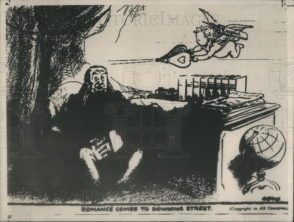 1936 Press Photo Political Cartoon Of Premier Baldwin In London Evening Standard - Historic Images