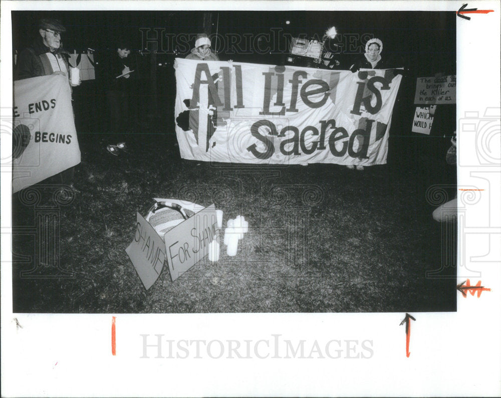 1989 Press Photo Death Penalty Protest - Historic Images