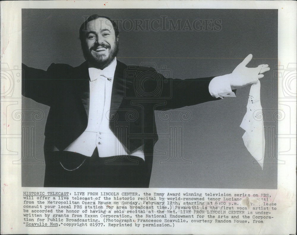 1977 Press Photo Pavarotti Opera Great - Historic Images