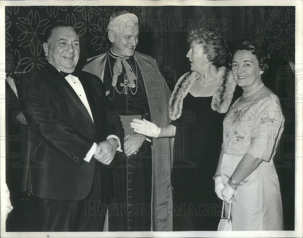 Press Photo Most Reverend Cletus F. O&#39;Donnell Richard Daley John C. Connery - Historic Images