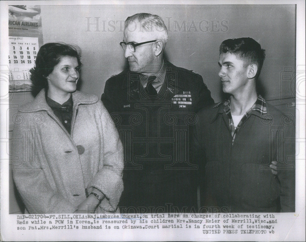 1955 Major Nugent On Trial Communist Charges With Children - Historic Images