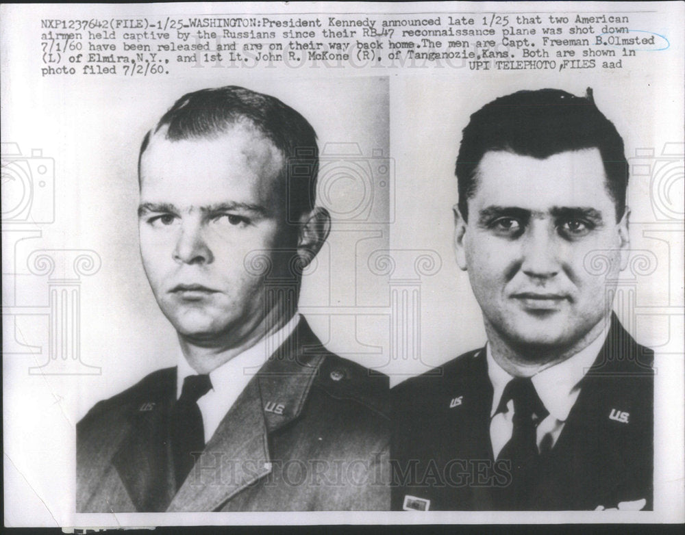 1961 Capt Freemen B Olmsted 1st Lt John R McKone Russian captors - Historic Images