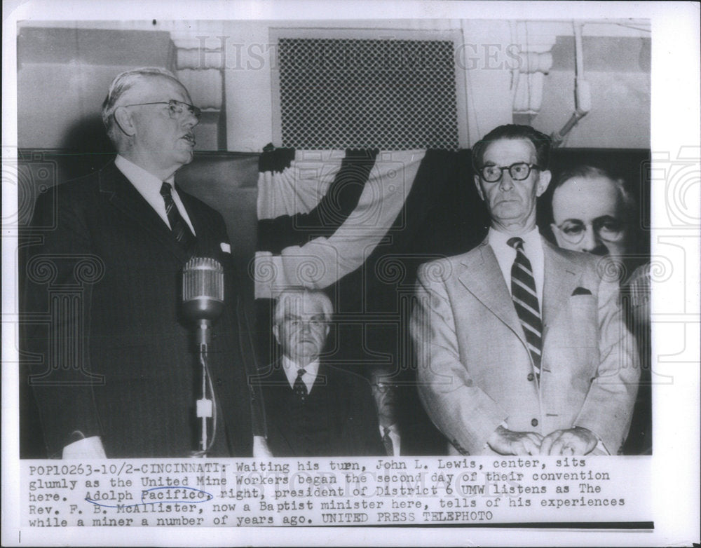 1956 John Lewis Adolph Pacifico United Mine Workers Convention-Historic Images