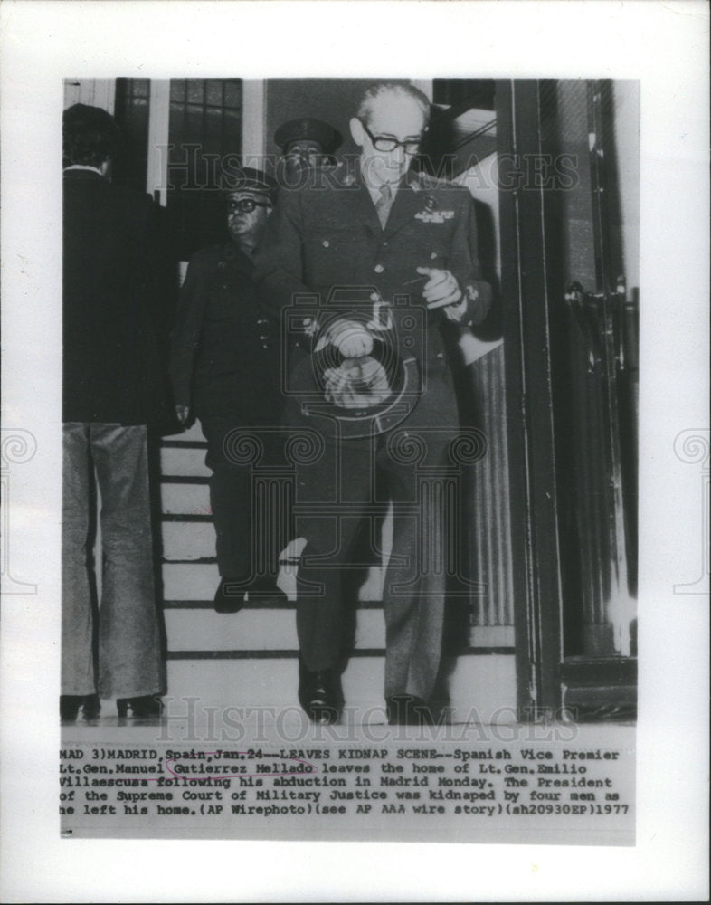 1977 Press Photo Spanish Vice Premier Lt. Gen. Manuel Gutierrez Mellado Madrid - Historic Images