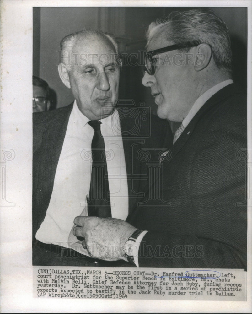 1964 Press Photo Dr. Manfred Guttmacher court psychiatrist for the Superior Benc - Historic Images