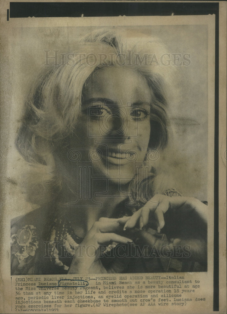 1971 Press Photo Italian Luciano Pignatelli Miss Universe Beauty Pageant - Historic Images