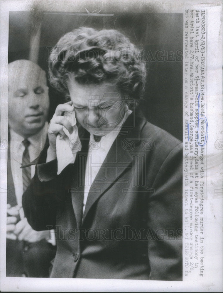 1963 Mrs. Doris Marriott, charged with first-degree murder - Historic Images