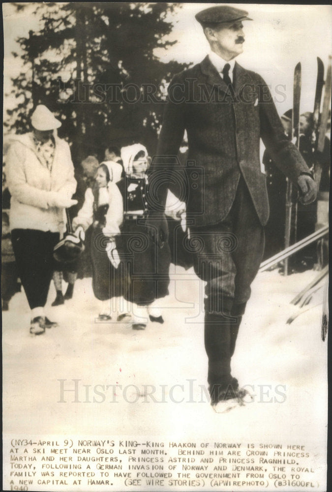 1940 Press Photo King Haakon Norway Royal Family - Historic Images