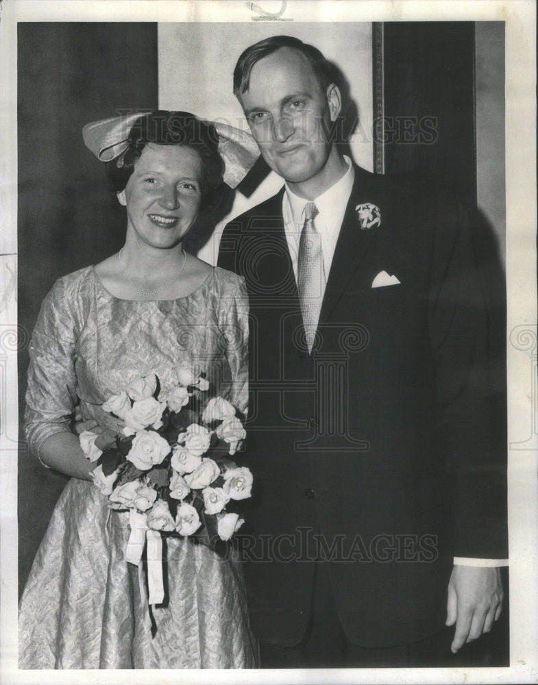 1960 Press Photo Katrina Boyden Hammond John Wood Blodgett Hadley Wedding - Historic Images