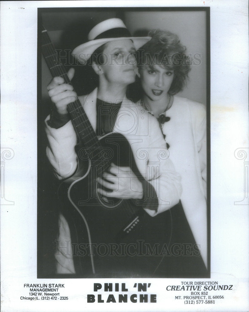 1985 Press Photo Phil &#39;N&#39; Blanche singing duo - Historic Images