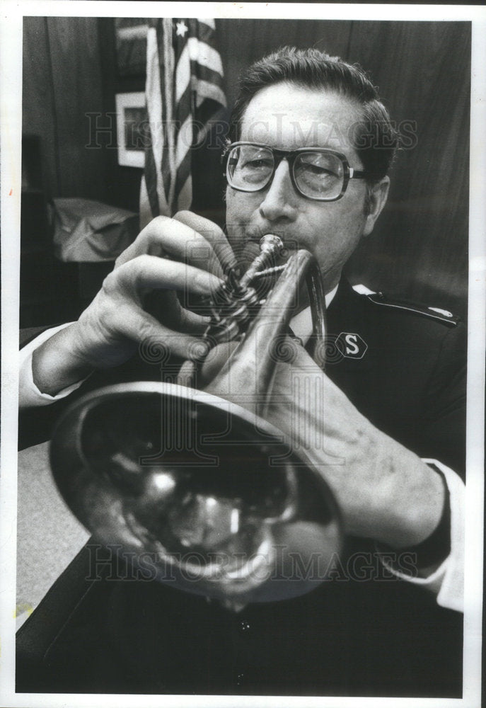 1980 Press Photo An American brass band composer, Richard E Holz - Historic Images