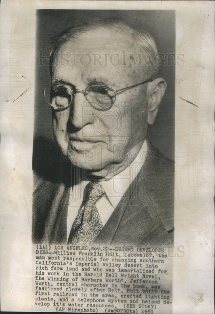 1951 William Franklin Holt Desert Developer - Historic Images