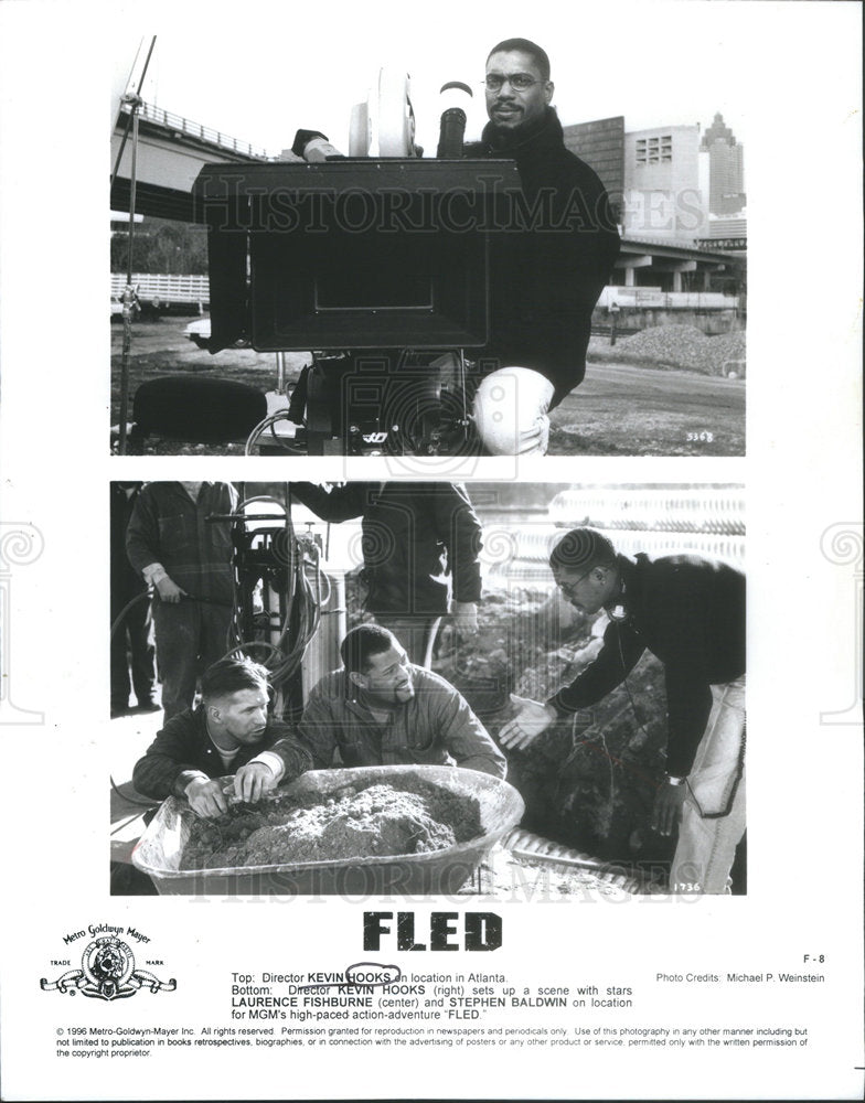 1996 Press Photo Director Kevin Hooks an location in Atlanta Fishburne Baldwin - Historic Images