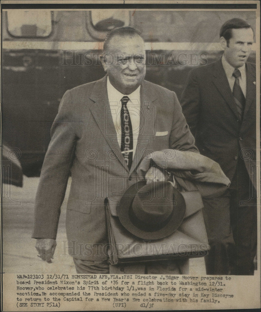 1971 J Edgar Hoover FBI Director - Historic Images