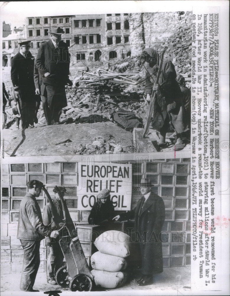 1964 Press Photo Herbert Hoover & Humanitarian Relief After WWI; Post-WWII - Historic Images