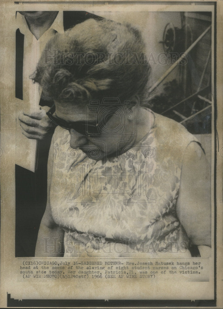 1966 Press Photo Mrs. Joseph Matusek, daughter victim of slaying - Historic Images