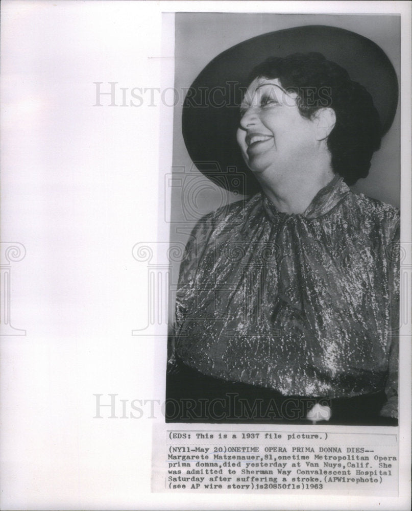 1963 Margarete Matzenauer Onetime Metropolitan Opera Prima Donna - Historic Images