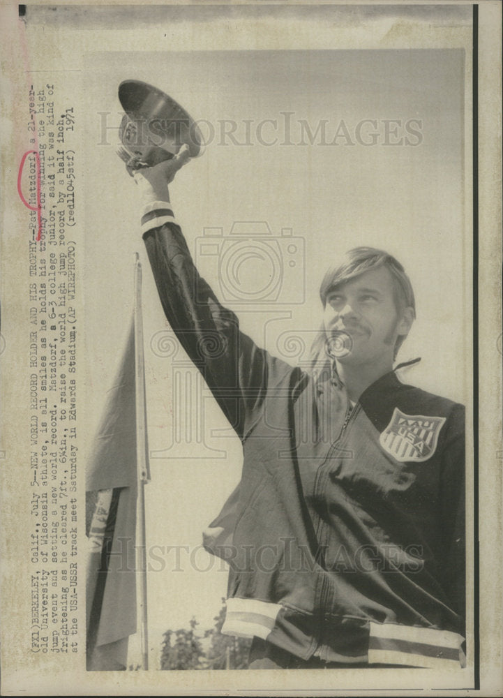 1971 Press Photo Pat Matzdorf 21-year-old University of Wisconsin Athlate - Historic Images