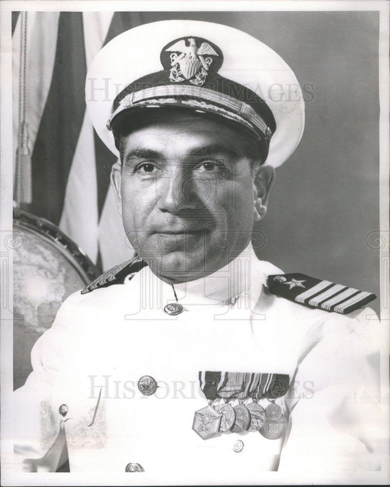 1956 Captain Charles T. Mauro, USN, Commanding Officer USS Canberra - Historic Images