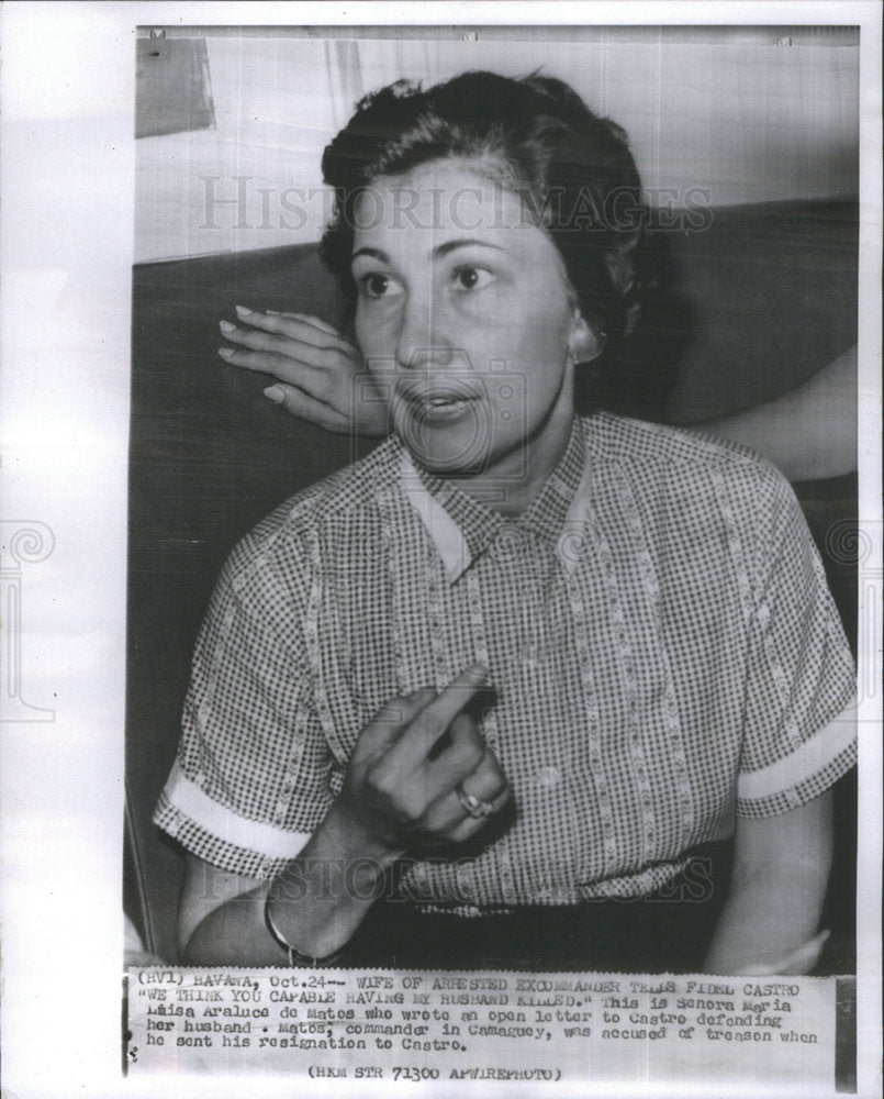 Wife of former priminister of Cuba from 1959 to 1976 Fidel Castro. - Historic Images