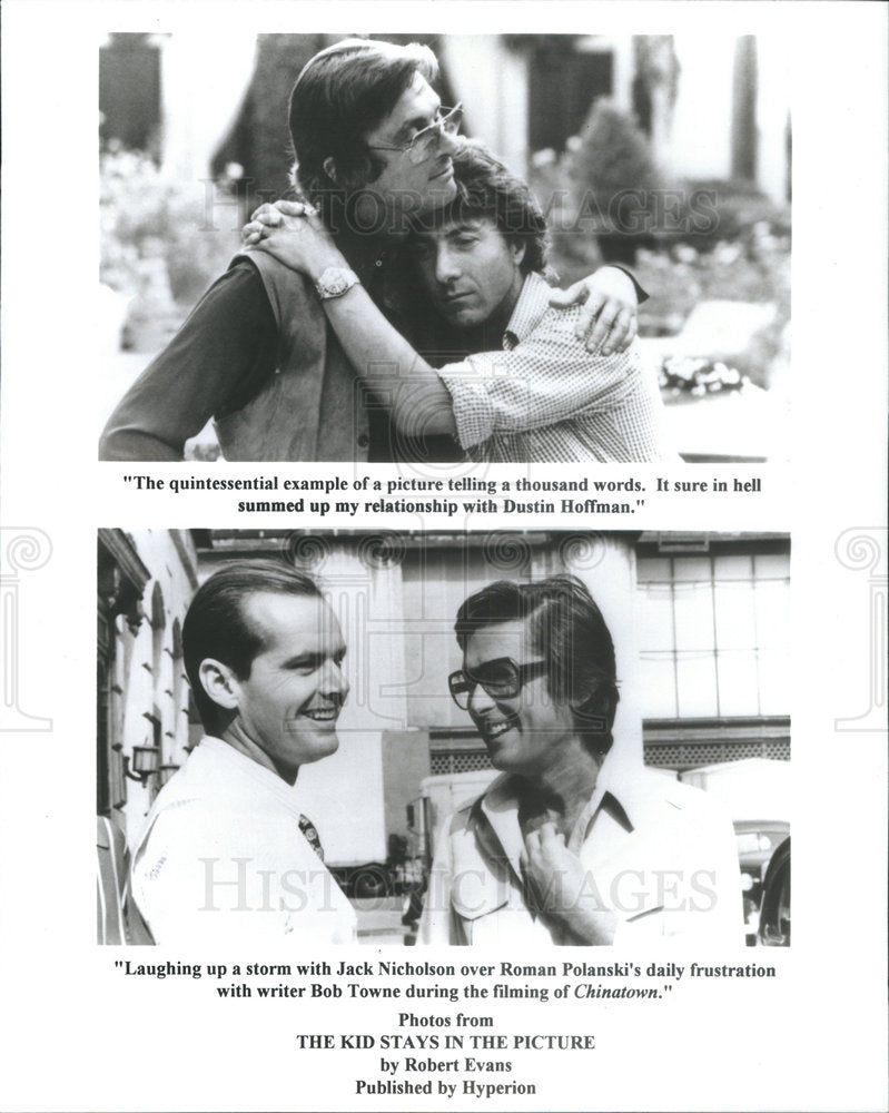 Press Photo Dustin Hoffman Laughing Up storm with Jack Nicholson Roman Polanski - Historic Images