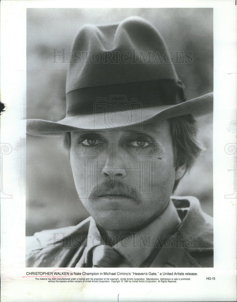 1981 Press Photo Christopher Walken Nate Champion Michael Cimino Heaven Gate - Historic Images