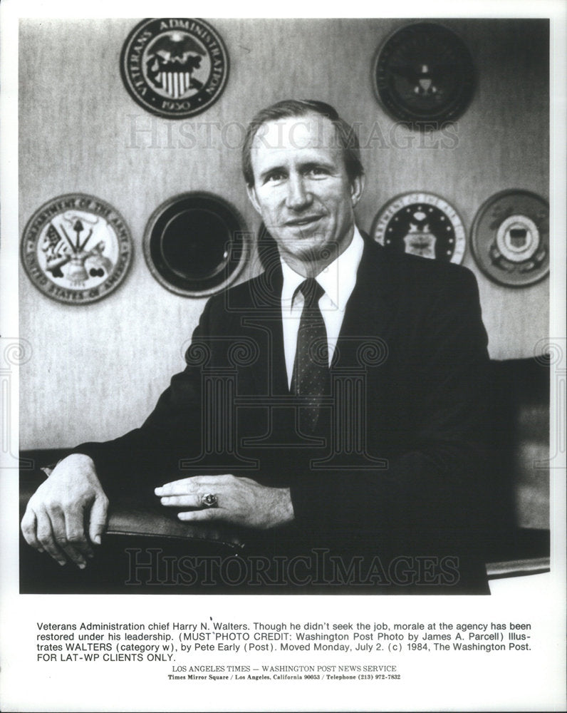 1984 Press Photo Harry N. Walters U.S. Businessman Secretary of the Army - Historic Images