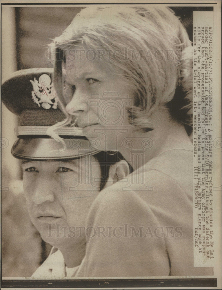 1971 Press Photo CAP.ERNEST L.MEDIAN UNITED STATES ARMY WIFE BARBARA LAI MURDER - Historic Images