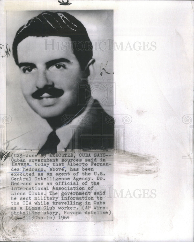 1964 DR. ALBERT FERNANDEZ MEDRANO AGENT U.S. CENTRAL INTELLIGENCE - Historic Images