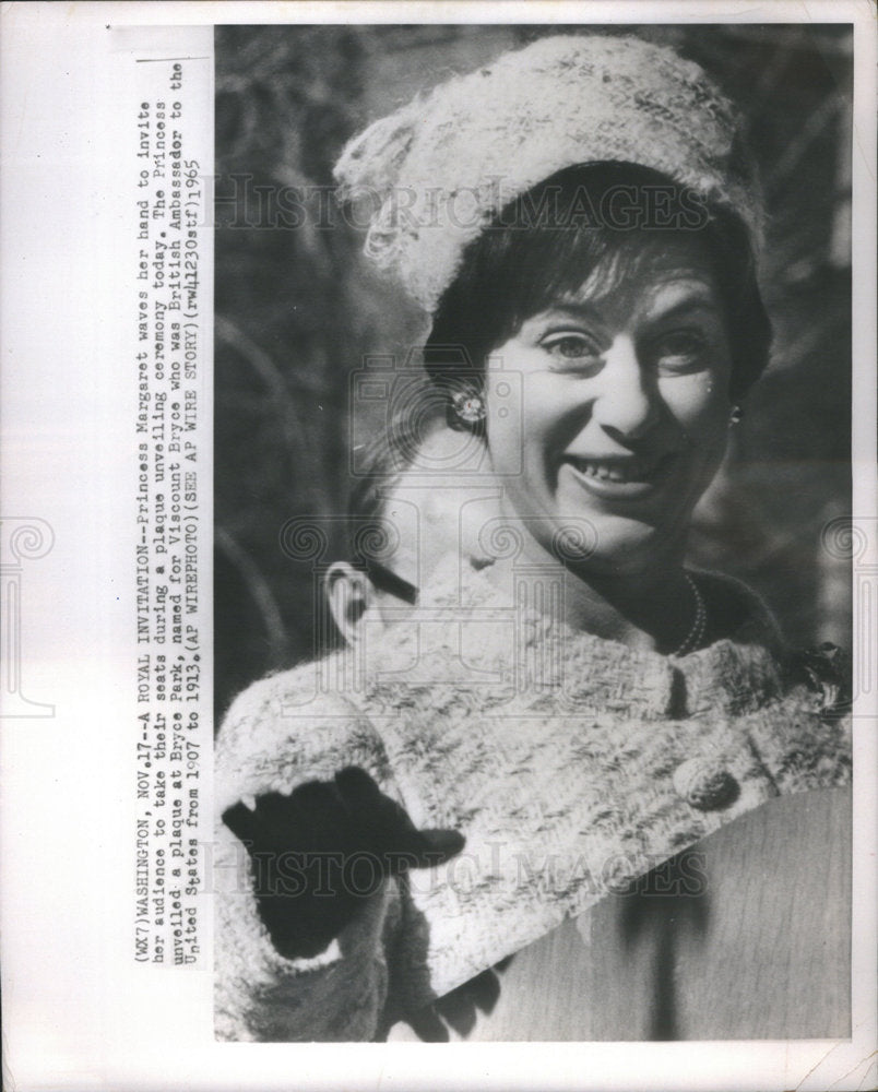 1965 Press Photo Princess Margaret England Plaque Unveiling Ceremony Bryce Park - Historic Images