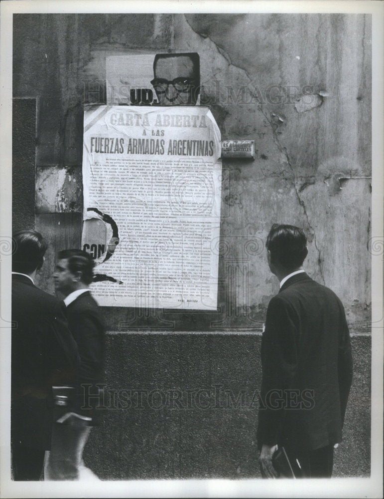 Press Photo letter signed Dr. Raul Matera new leader movement Argentina - Historic Images