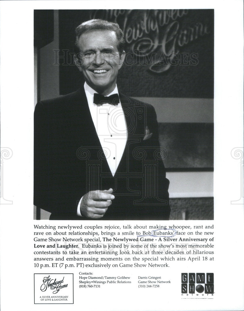 Press Photo Bob Eubanks hosts The Newlywed Game Silver Anniversary Love Laughter - Historic Images