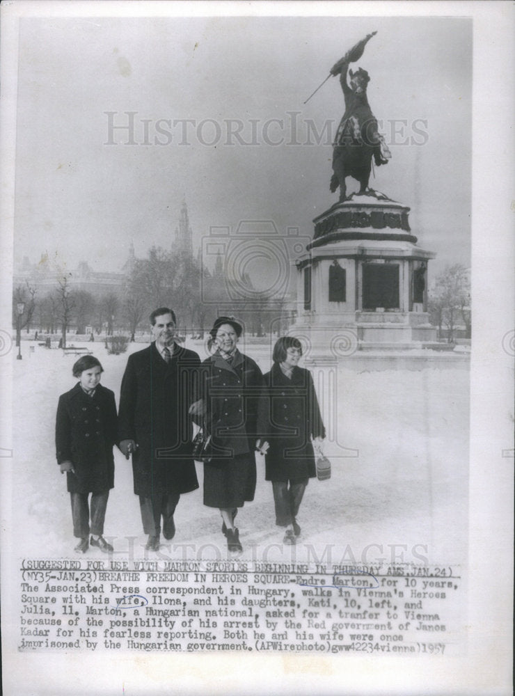 1957 Endra Marton and family in Hungary-Historic Images