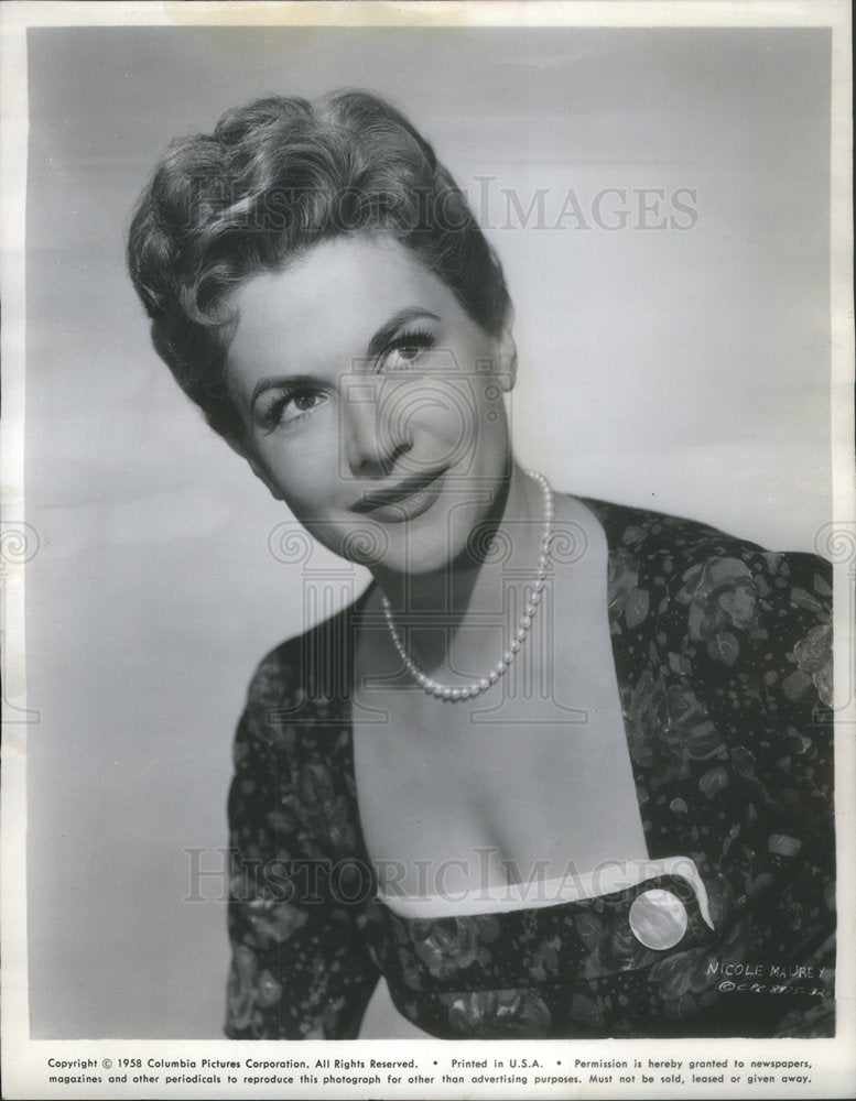 1958 Nicole Maurey Actress Me And The Colonel - Historic Images