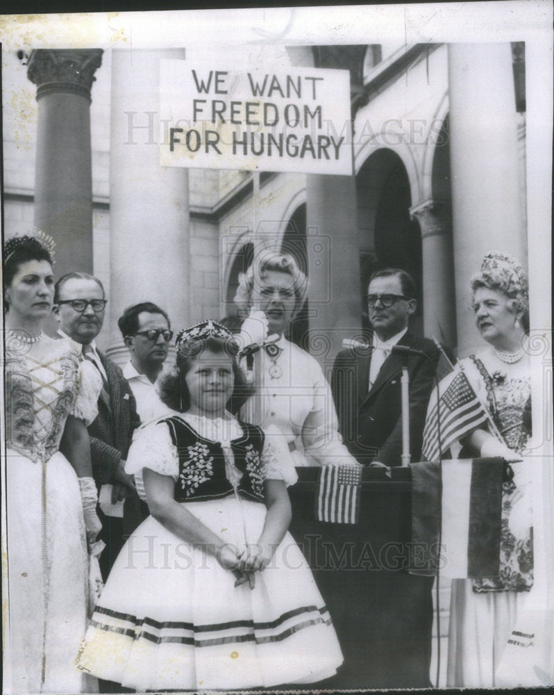 1958 Ilona Massey Former Actress Demonstration Hungarian-Americans - Historic Images