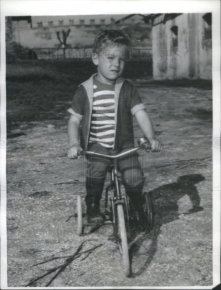 1958 Prince Massimo Son Riding Tricycle Rome - Historic Images