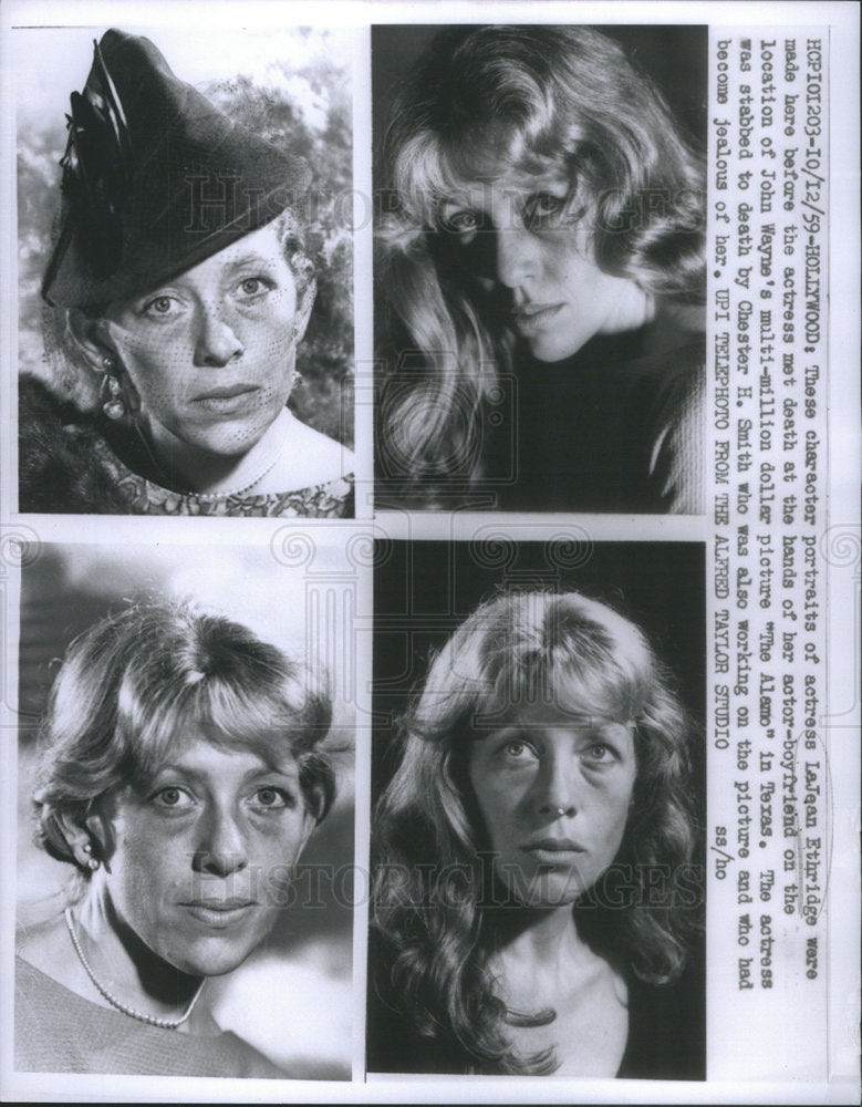 1959 Press Photo Character Portraits Actress LeJean Ethridge Before Murdered - Historic Images