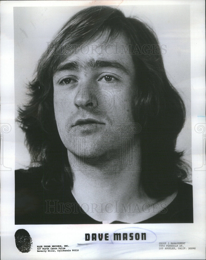 1971 Musician Dave Mason Agent Promotional Portrait - Historic Images