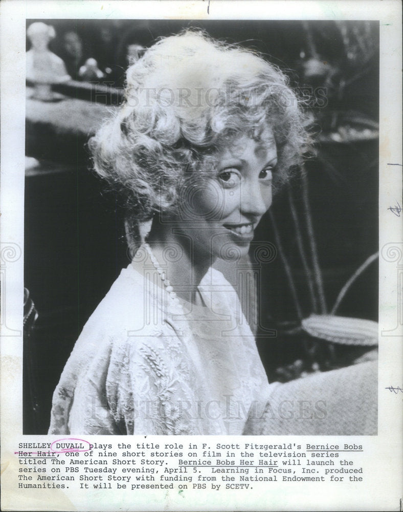 1977 Press Photo Shelly Duvall F.Scott Fitzgerald "Bernice Bobs Her Hair" - Historic Images