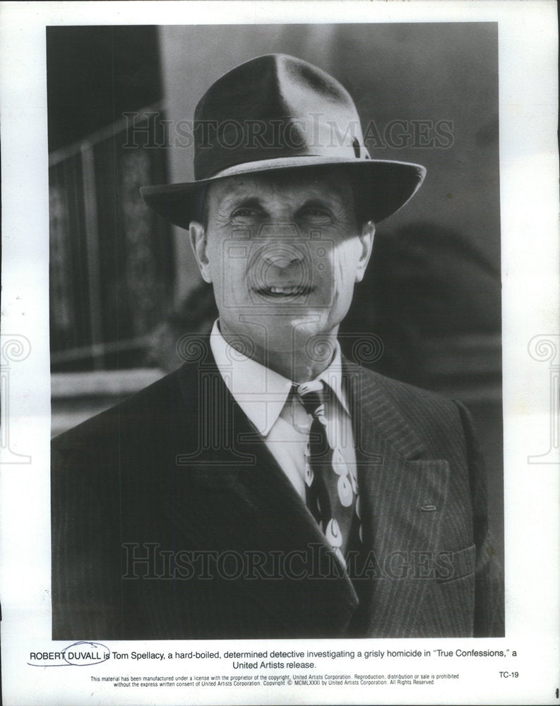 Press Photo Robert Duvall Actor Director Tom Spellacy True Confessions - Historic Images