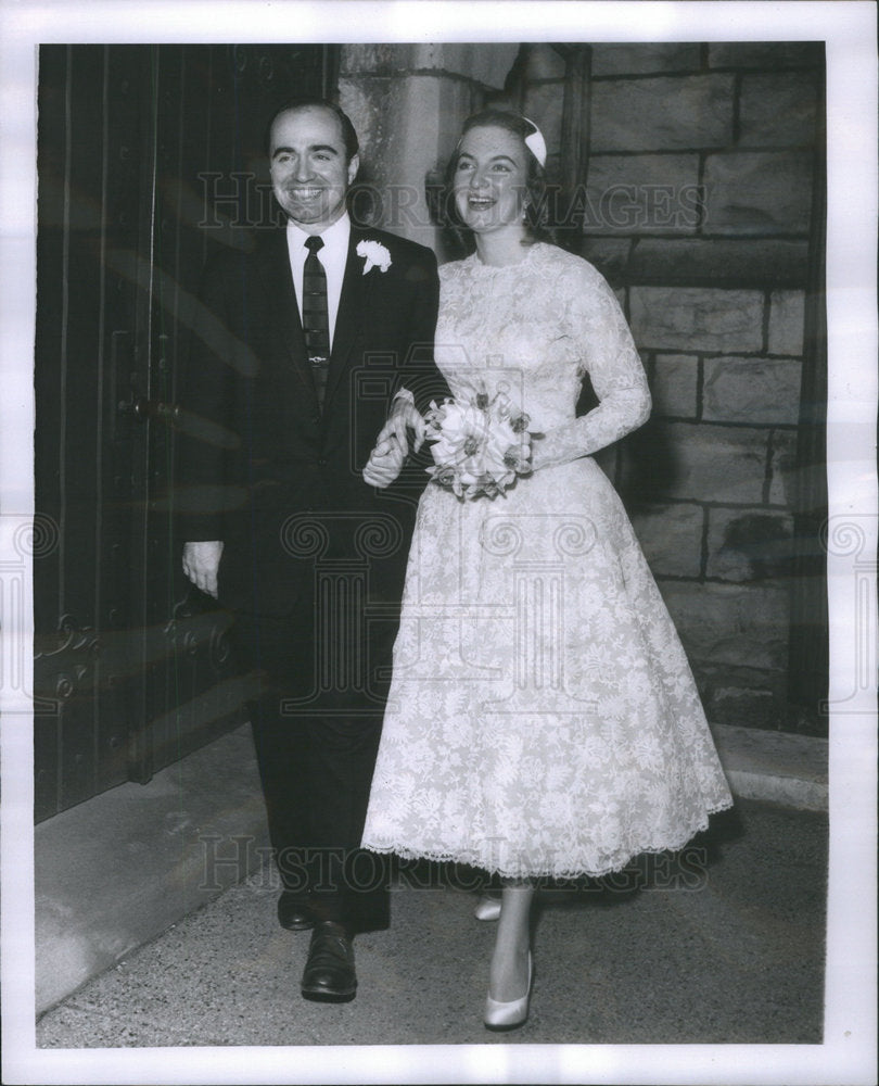 1956 Press Photo George Eckert "Damn Yankees" Bonnie Jean Douglas Wedding - Historic Images